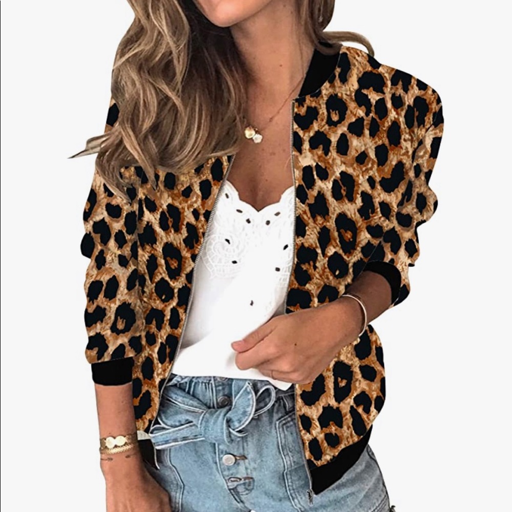 ECOWISH Women’s leopard Jacket, NEW WITH TAGS!